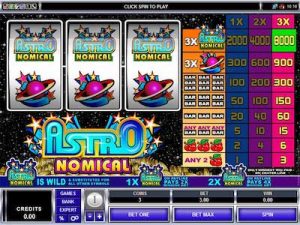 Astronomical slot machine