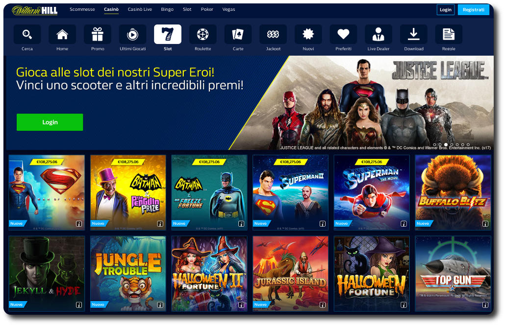 dettagli delle slot di william hill casinò