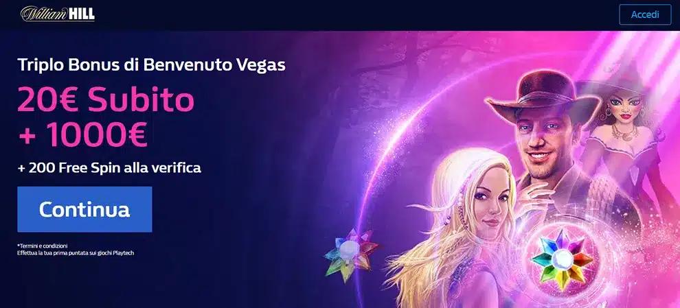 triplo bonus William Hill casino